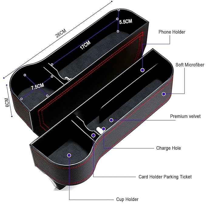 Car Seat Gap Filler Organizer (2 Piece) for vehicles