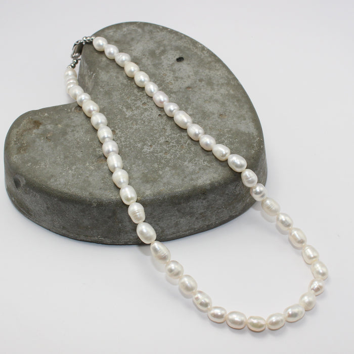 Pearl necklace white 40cm