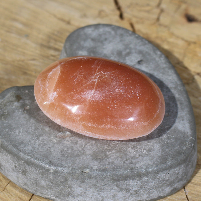 Orange Selenite palm stone