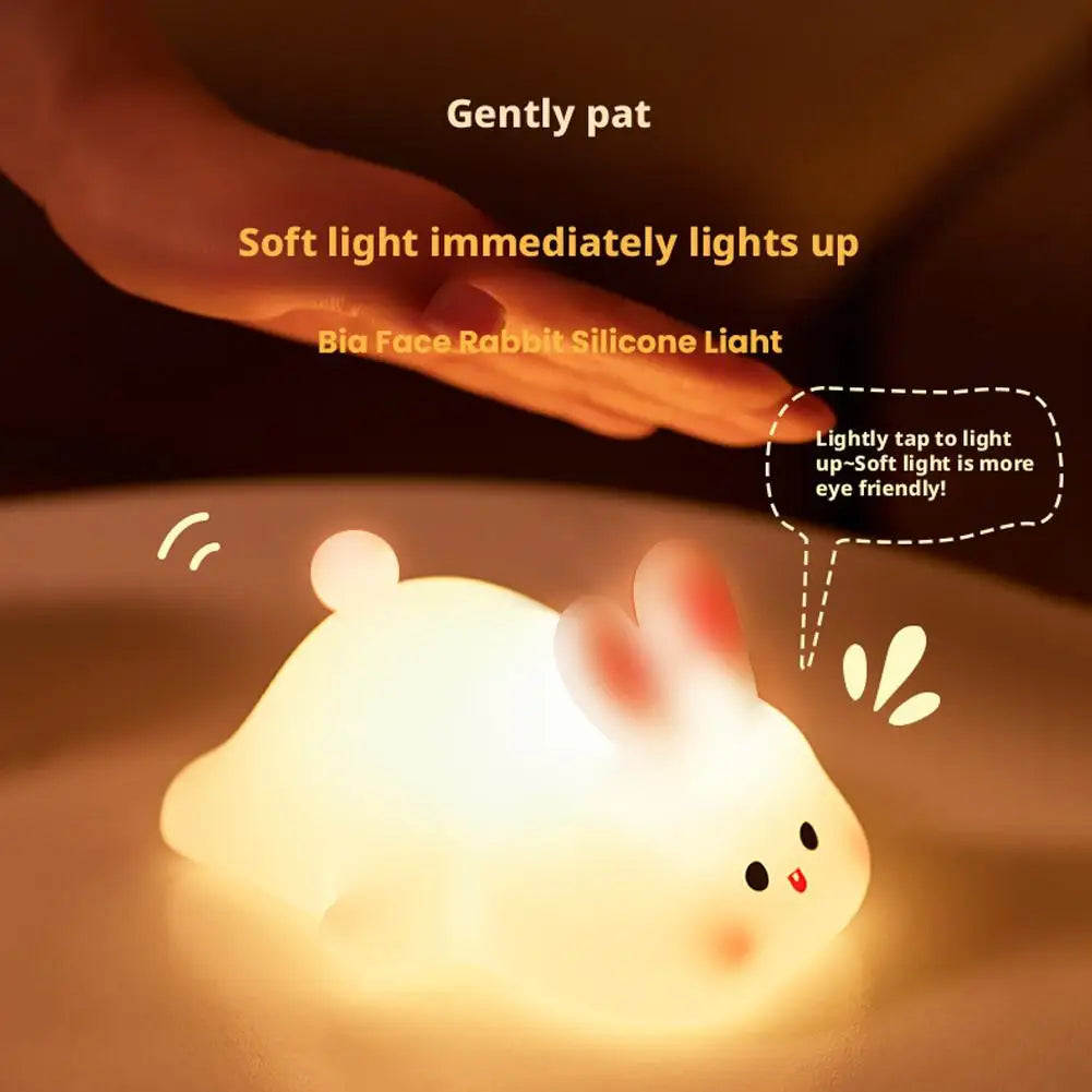 Panda LED Night Light Cute Silicone Night Light USB Rechargeable Touch Night Lamp Bedroom Timing Lamp Decoration Children's Gift