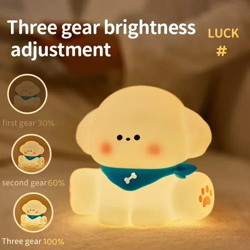 Panda LED Night Light Cute Silicone Night Light USB Rechargeable Touch Night Lamp Bedroom Timing Lamp Decoration Children's Gift