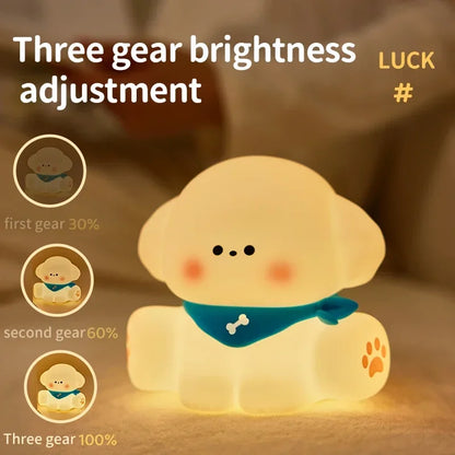 Panda LED Night Light Cute Silicone Night Light USB Rechargeable Touch Night Lamp Bedroom Timing Lamp Decoration Children's Gift