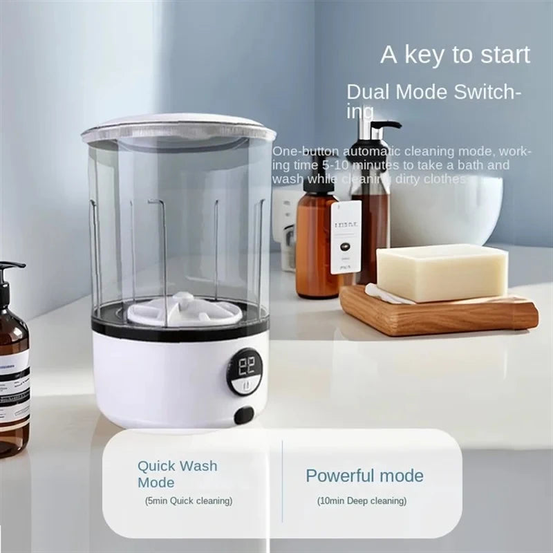 2L Mini Washing Machine Automatic Portable Turbo Led Washing Cup Portable Washing Machine Is Suitable For Underwear.Briefs.Socks