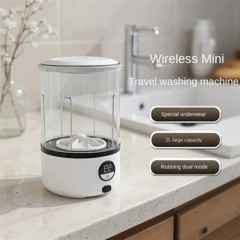 2L Mini Washing Machine Automatic Portable Turbo Led Washing Cup Portable Washing Machine Is Suitable For Underwear.Briefs.Socks