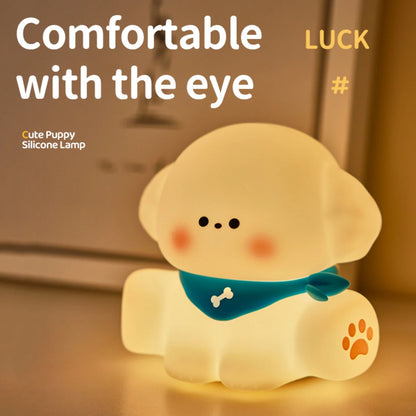 Cartoon Puppy Shaped Silicone Night Lamp, USB Charging Soft Glow Nightlight, Portable Touch Control Dog LED Light, Indoor Room D