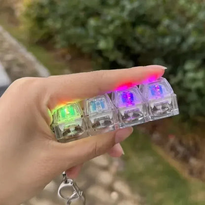 2pcs Keys Mechanical Keyboard Axis Tester LED Keyboard Key Toy Stress Relief DIY Button Keycap Fidget Keychain Toys Gift