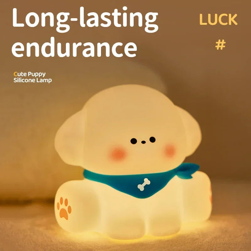 Panda LED Night Light Cute Silicone Night Light USB Rechargeable Touch Night Lamp Bedroom Timing Lamp Decoration Children's Gift