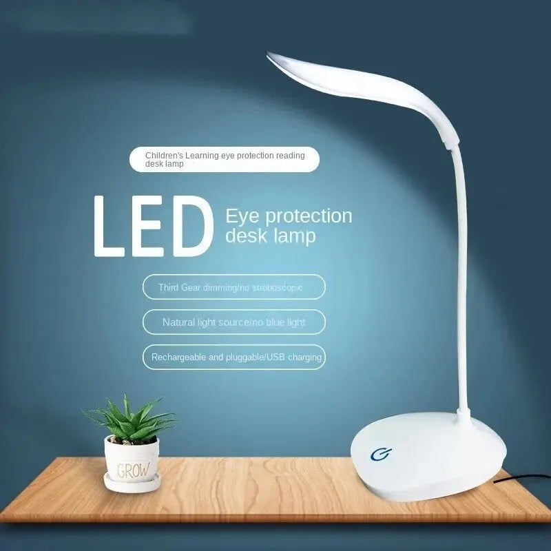 LED Desk Lamp Eye Protection Night Light Touch Dimmable Reading Lamp USB Plug For Office Desk Student Dormitory Bedroom Reading