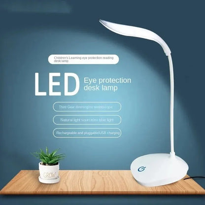 LED Desk Lamp Eye Protection Night Light Touch Dimmable Reading Lamp USB Plug For Office Desk Student Dormitory Bedroom Reading