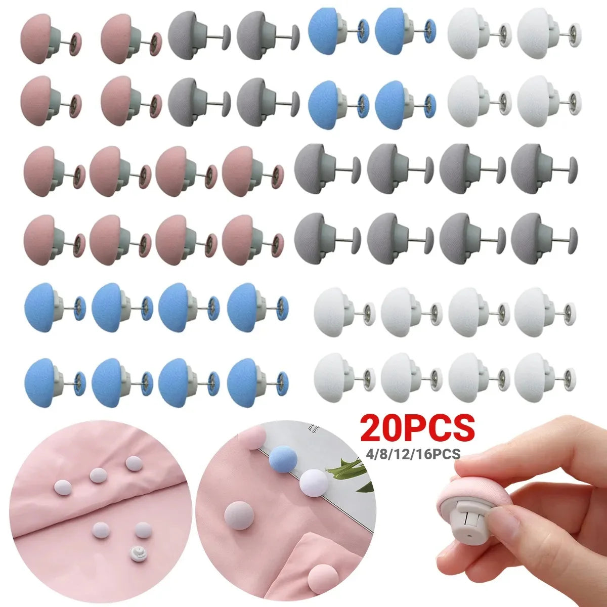 20PCS BedSheet Quilt Clip One Button Unlock Duvet Cover Fastener Clip Anti Slip Blanket Buckles Quilt Holder Fixator Grippers