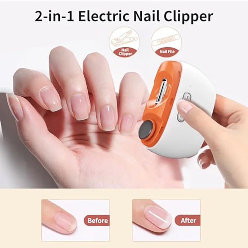 2026 Upgraded 3-in-1 Electric Nail Clipper & Polisher – Automatic Nail Trimmer with LED Light, 2-Speed, USB Rechargeable