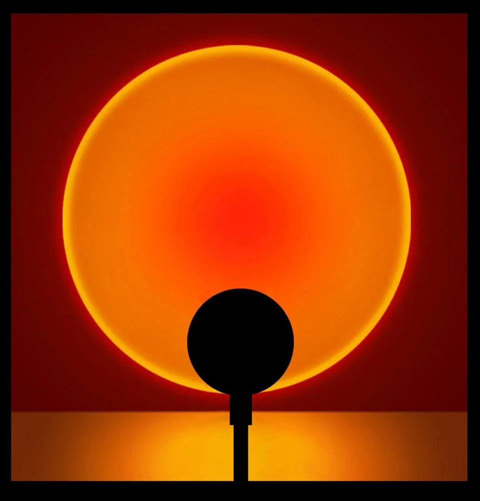 HOMEFISH USB Sunset Projector Lamp Night Light for Bedroom Living Room Wall Photography Party Mood Lighting Decoration