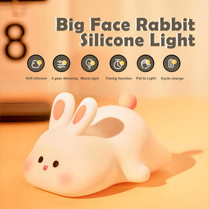 Panda LED Night Light Cute Silicone Night Light USB Rechargeable Touch Night Lamp Bedroom Timing Lamp Decoration Children's Gift