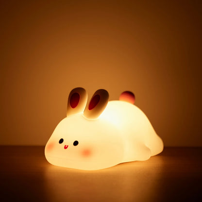 Panda LED Night Light Cute Silicone Night Light USB Rechargeable Touch Night Lamp Bedroom Timing Lamp Decoration Children's Gift