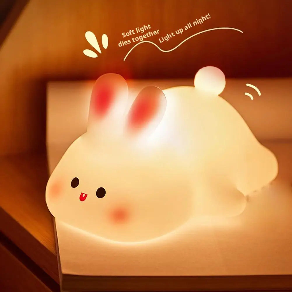 Panda LED Night Light Cute Silicone Night Light USB Rechargeable Touch Night Lamp Bedroom Timing Lamp Decoration Children's Gift