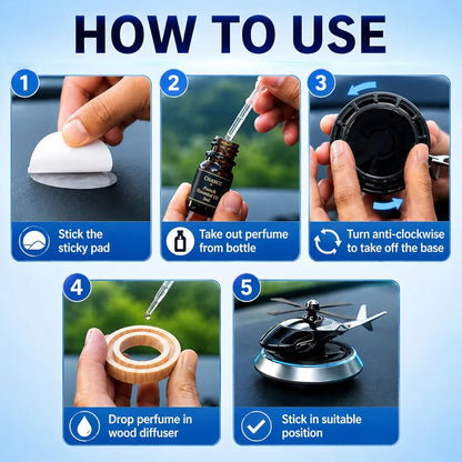 Solar Powered Rotating Helicopter Car Air Freshener / Perfume