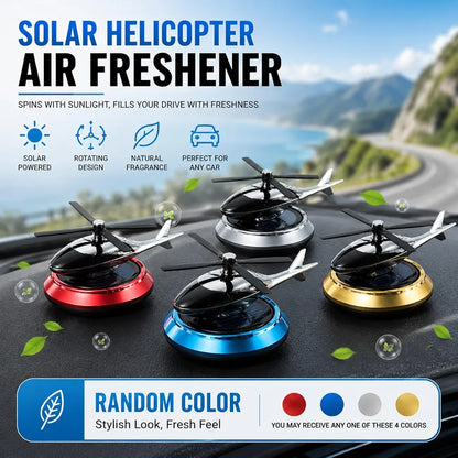 Solar Powered Rotating Helicopter Car Air Freshener / Perfume