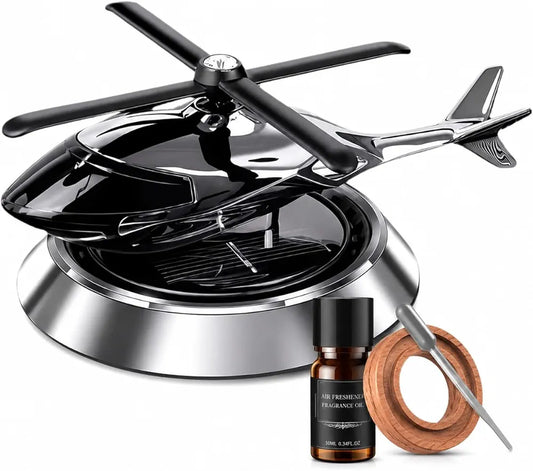 Solar Powered Rotating Helicopter Car Air Freshener / Perfume