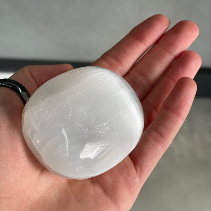 Selenite Palm Stone