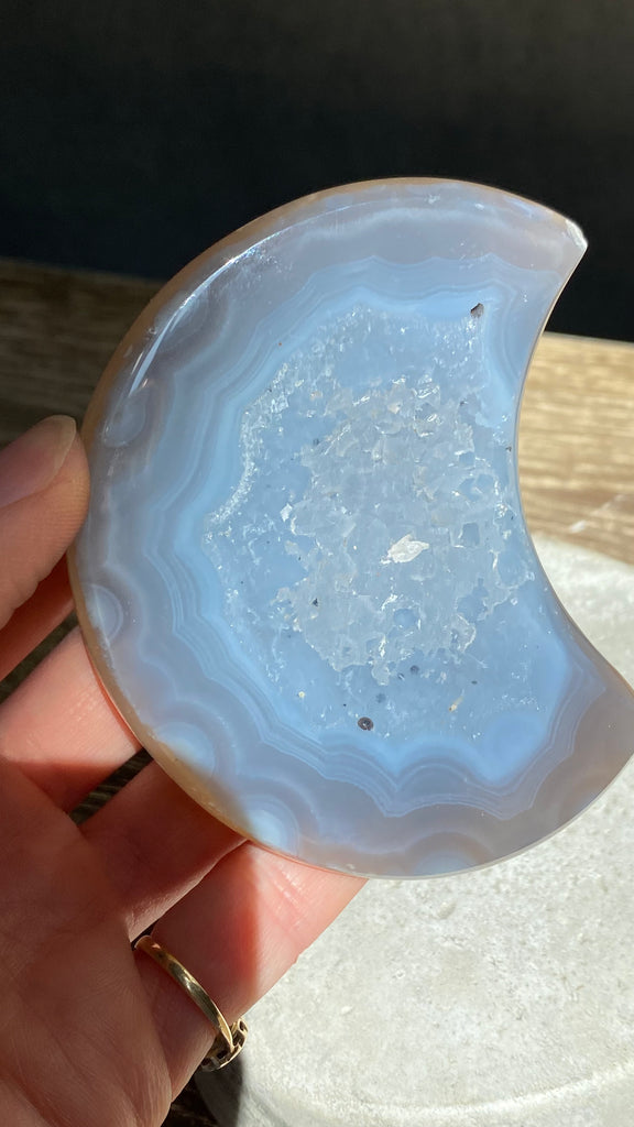 Agate druzy moon