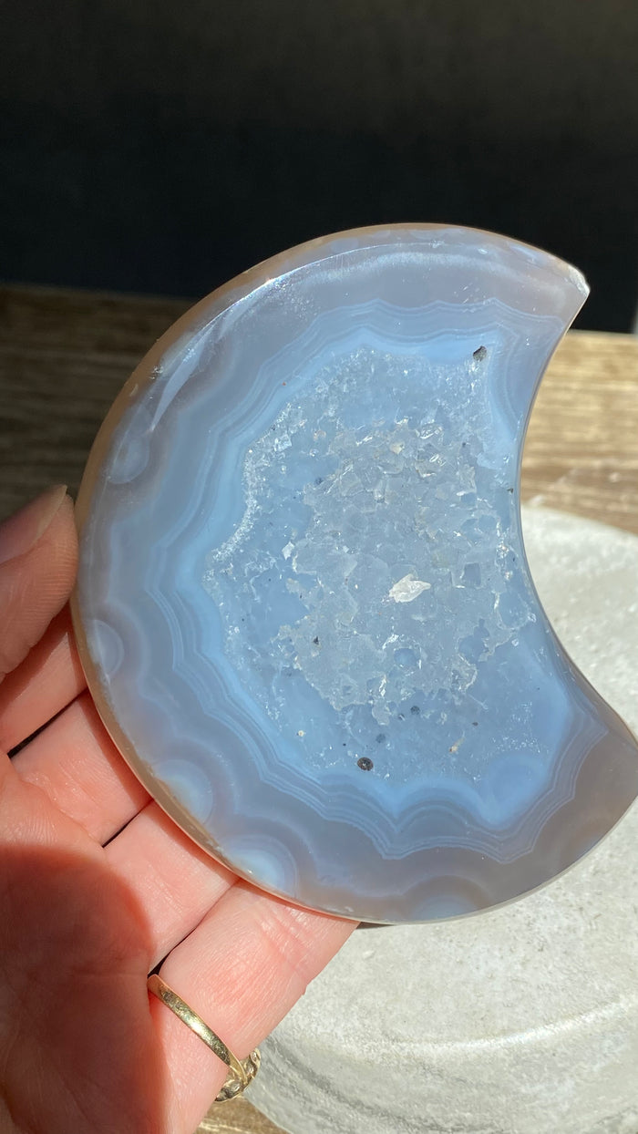 Agate druzy moon