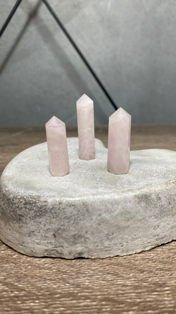 Mini rose quartz towers