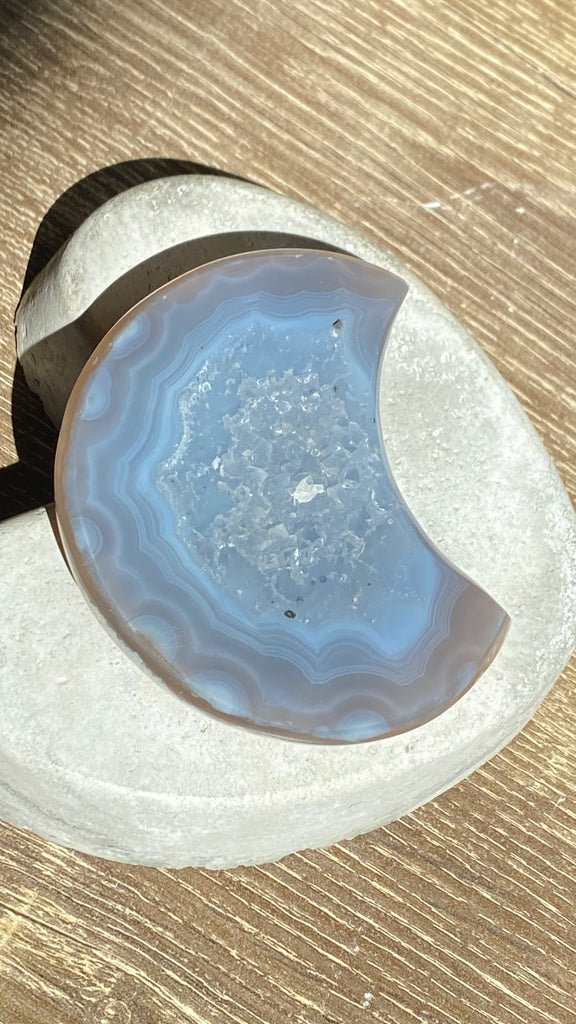 Agate druzy moon