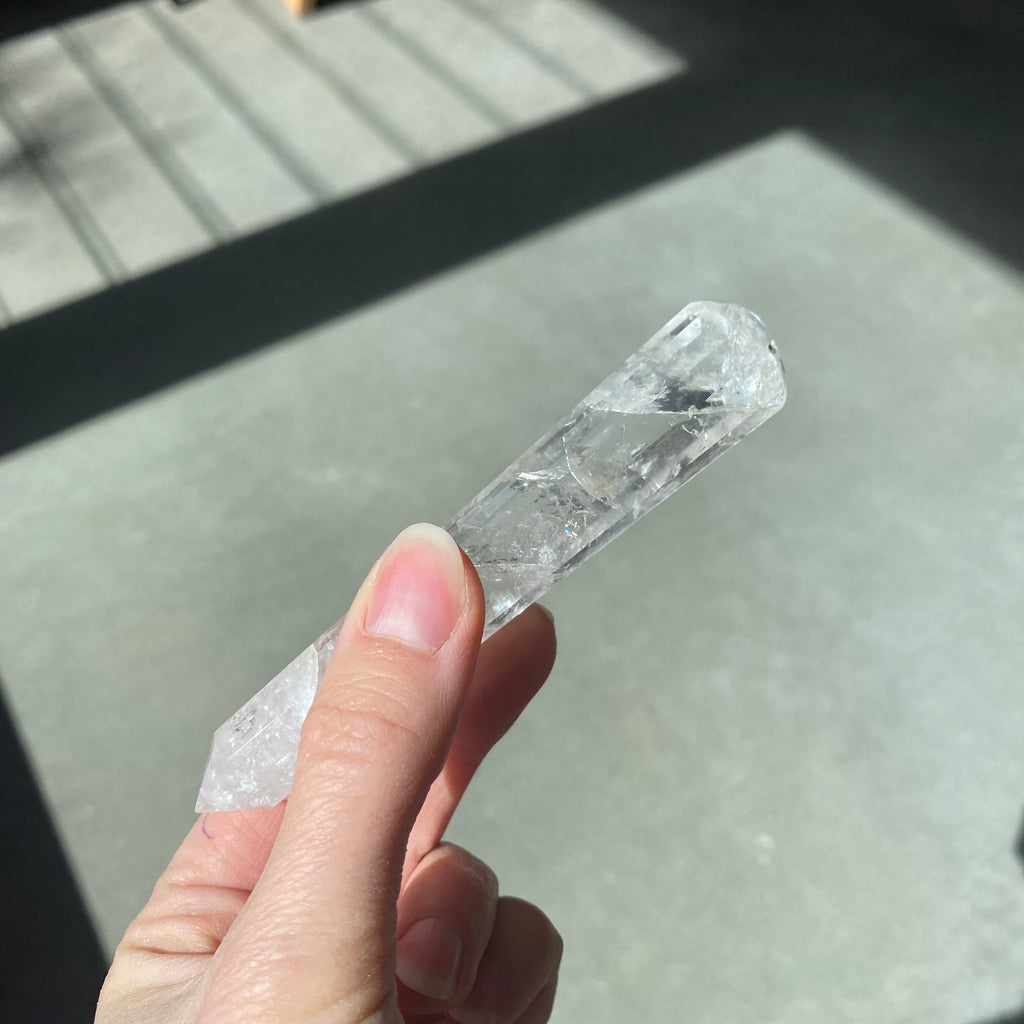 Clear quartz massage wand faceted