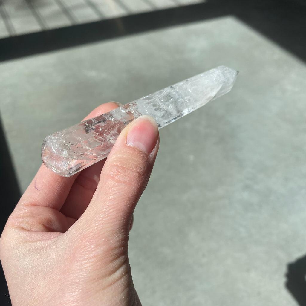 Clear quartz massage wand faceted