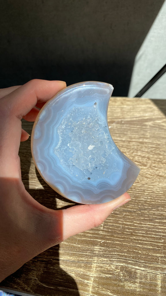 Agate druzy moon