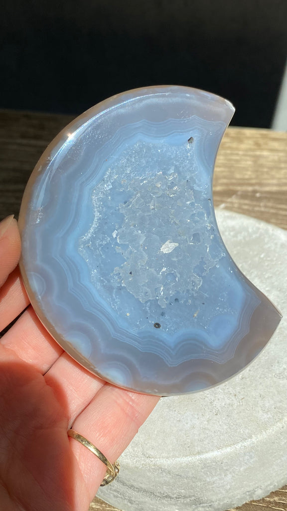 Agate druzy moon